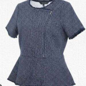 BCBGMaxAzria Midnight Blue Peplum Blouse